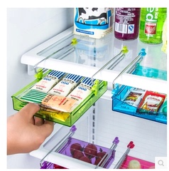 创意抽动式置物盒收纳盒厨房冰箱保鲜隔板层多用收纳架整理置物架