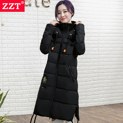 ZZT2016冬季新款女士棉服韩版加厚保暖连帽棉衣棉袄长款过膝