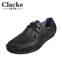 Clacke2016春季新款男士休闲鞋套脚驾车鞋透气真皮圆头鞋子男
