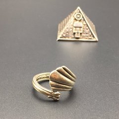 西洋复古董银饰1960s美国REED & BARTON勺子弯匙环925纯银标戒指