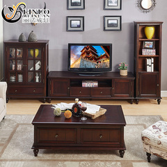 丽诺威轩美式实木电视柜美式乡村茶几电视柜组合简约古典客厅家具
