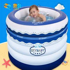 思贝 充气圆形婴儿保温游泳池儿童宝宝新生儿游泳桶 加厚