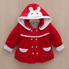 小数点新款冬季儿童棉衣棉服女童装外套圣诞加厚宝宝棉袄婴儿棉衣
