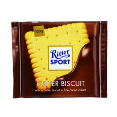 德国进口RitterSport瑞特斯波德饼干夹心牛奶巧克力100g休闲零食