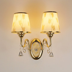 LED欧式玻璃壁灯金色壁灯简约单头卧室床头灯过道走廊壁灯包邮