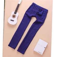 外贸原单 丹麦品牌 夏款紫色棉麻长裤