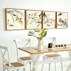 装饰画客厅简约三联画沙发背景挂画卧室床头壁画现代中式餐厅墙画