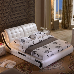 安卡梦 皮床 床 双人床1.8米 品牌真皮床 软床 皮艺床软包婚床