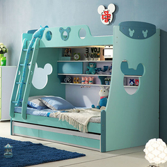 儿童床 双层床高低床 子母床高箱梯柜公主男孩上下铺床1.21.5米