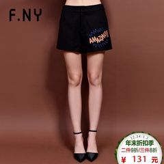 F．NY法妮专柜款2016年秋季新款收腰修身短裤女热裤子1631401