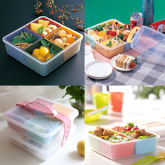日本进口inomata 食品级日式饭盒便当盒 学生儿童餐盒 水果保鲜盒