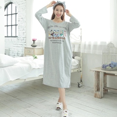 韩国女装2016春夏新款大码宽牛奶丝薄款松短袖T恤女连衣裙睡衣长