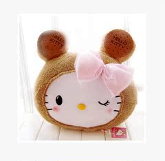 可爱Hello Kitty曲奇饼干猫咪毛绒玩具公仔 凯蒂情侣抱枕礼物包邮