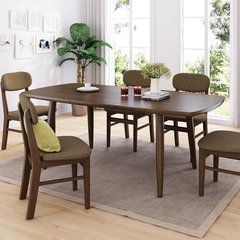 北欧水曲柳实木餐桌 简约现代小户型伸缩餐桌椅组合 美式家用饭桌