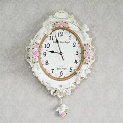 欧式天使创意现代简约静音16英寸墙上时钟挂钟 客厅卧室装饰钟表