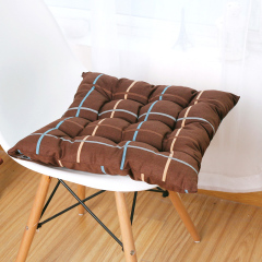 欧式简约咖啡色格子坐垫 冬季天加厚布艺办公室餐桌椅垫纯棉垫子
