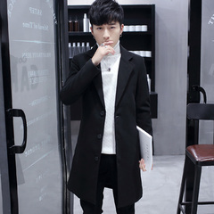 男士风衣中长款冬季青少年长款衣服韩版高中学生外套男生帅气大衣