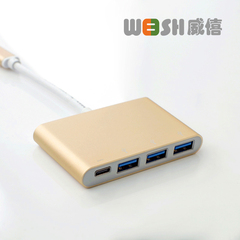 威僖 usb type-c转USB 3.0集线器分线器转换器 可充电传数据