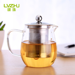 绿珠正品 创意耐热玻璃花茶壶茶具 不锈钢过滤大容量泡茶壶特价