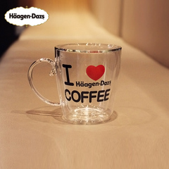 哈根达斯 特色礼品 I Love HD Coffee双层玻璃杯 二维码专拍