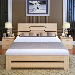 全实木床1.5 1.2松木加宽双人床2米单人床1.8简约现代成人大床型