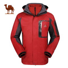 骆驼冰雪系列红企鹅三合一冲锋衣两件套男秋冬防风防寒防水登山服