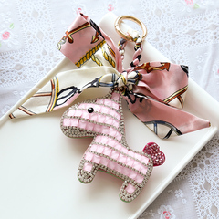 韩国创意礼品可爱精美百搭丝带水晶满钻配饰女包包挂件钥匙链饰品