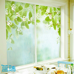 蓝瑞窗户贴纸玻璃贴窗花纸 透光不透明阳台磨砂贴膜纸 夏日的木樨