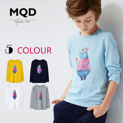 MQD男童T恤中大童长袖纯棉卡通印花儿童圆领打底衫2016秋男孩上衣