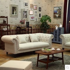 欧式布艺沙发小户型单人三人美式乡村沙发 客厅组合新古典沙发