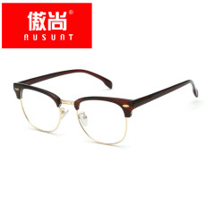 韩版复古男女款TR90全框金属平光镜文艺学院风大框镜架配近视眼镜