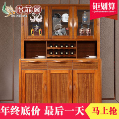 现代中式餐边柜储物柜实木酒柜烤漆茶水柜特价美式碗柜 厨房柜