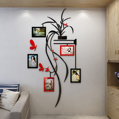 相框吊兰 3D亚克力立体墙贴卧室相框照片贴儿童房客厅卡通蝴蝶贴