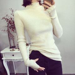 2016秋冬新款韩版半高领羊绒衫女修身打底衫长袖针织衫套头毛衣