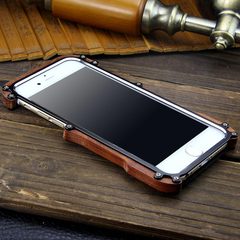 iPhone6plus手机壳苹果6plus金属边框套实木硬防摔创意潮男奢华6s