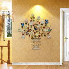 欧式铁艺壁挂墙饰创意花卉招财家居客厅会所商铺墙面立体装饰品