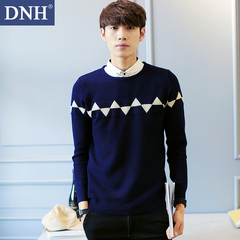 DNH2016秋季青年假两件套头毛衣男装韩版潮流休闲针织衫潮男线衫