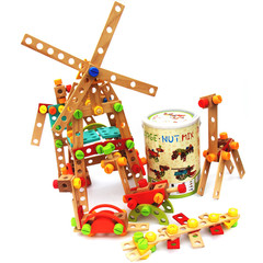 幼乐比 84片木匠工具大套  男童螺母组合拆装玩具  男孩生日3岁