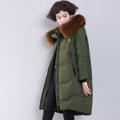 30-40岁中年女装大毛领羽绒服韩国冬季加厚长款宽松a字版羽绒外套