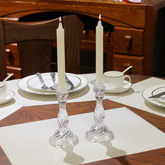 欧式高质水晶透明玻璃蜡烛台浪漫餐厅烛光晚餐情人节装饰婚庆