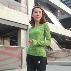 运动T恤女 长袖 秋季新品速干快干透气紧身跑步健身衣服 罩衫