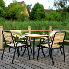 户外桌椅实木椅三件套庭院露天桌椅茶几五件套装组合室外阳台家具