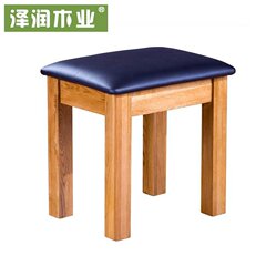 泽润木业白橡木家具实木梳妆凳欧式化妆凳矮凳坐垫凳换鞋凳子方凳