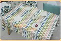 简约现代棉麻加厚包邮餐桌布艺桌布茶几布盖布台布定制三角形彩色