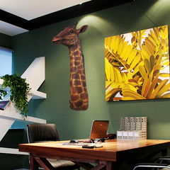 创意餐厅装饰壁挂件树脂仿真长颈鹿特色动物定制墙饰壁饰挂饰特价