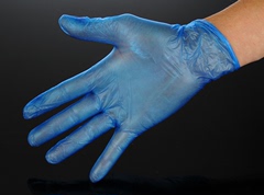 一次性手套蓝色 家务 手部防护用品  塑料薄膜