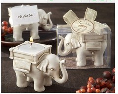 结婚婚庆婚礼用品 回礼品 创意浪漫婚品 精致席位夹大象蜡烛烛台