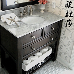 欧杜莎正品 美式做旧浴室柜组合 卫浴柜特价促销 人造石洗手台