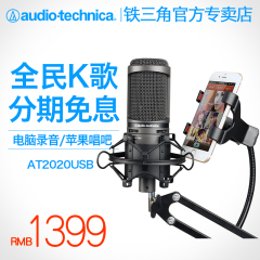 Audio Technica/铁三角 AT2020USB 唱吧手机电脑麦克风专业录音