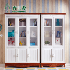 香世源书柜自由组合实木储物柜带门书房书橱置物柜学生书架收纳柜
